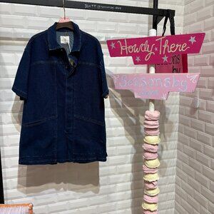 DENIM COLLARED NECK ROMPER- C4860